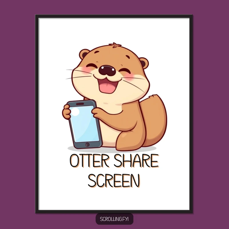 Funny Otter Friends Poster: Joyful Wall Art for Besties