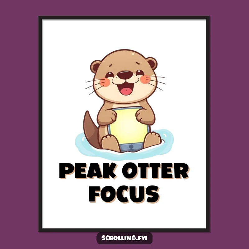 Funny Otter App Explorer Poster: Hilarious Wall Art Makes a Perfect Gift for Tech Lovers