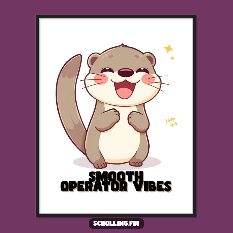 Funny Otter Tech Poster: Modern Decor with Digital Charm