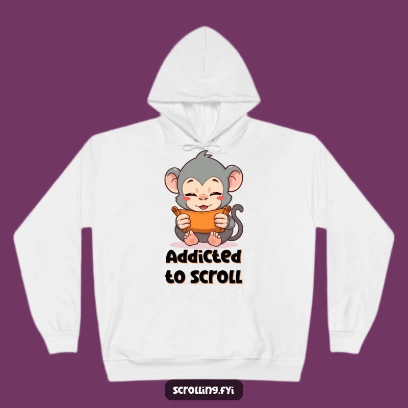Cozy Funny Monkey Hoodie: Vigorously Scrolling for Screen Comfort