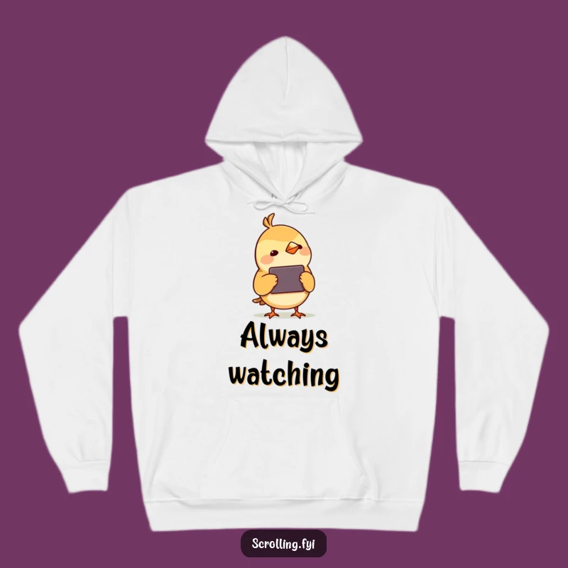 Funny Bird Watching Device Hoodie, Cozy Tech Humor Apparel, Best Funny Gift