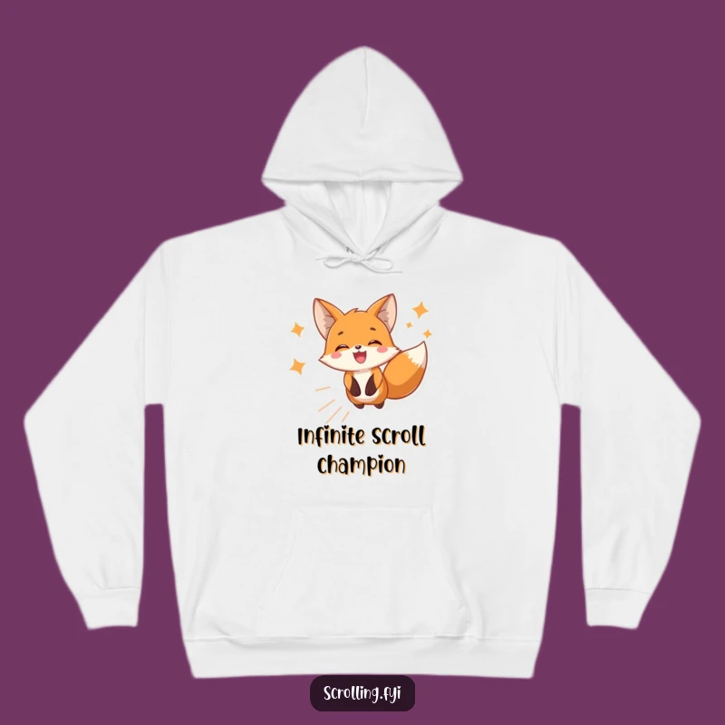 Cozy Funny Fox Scrolling Hoodie - Warm and Hilarious Gift for Digital Nomads