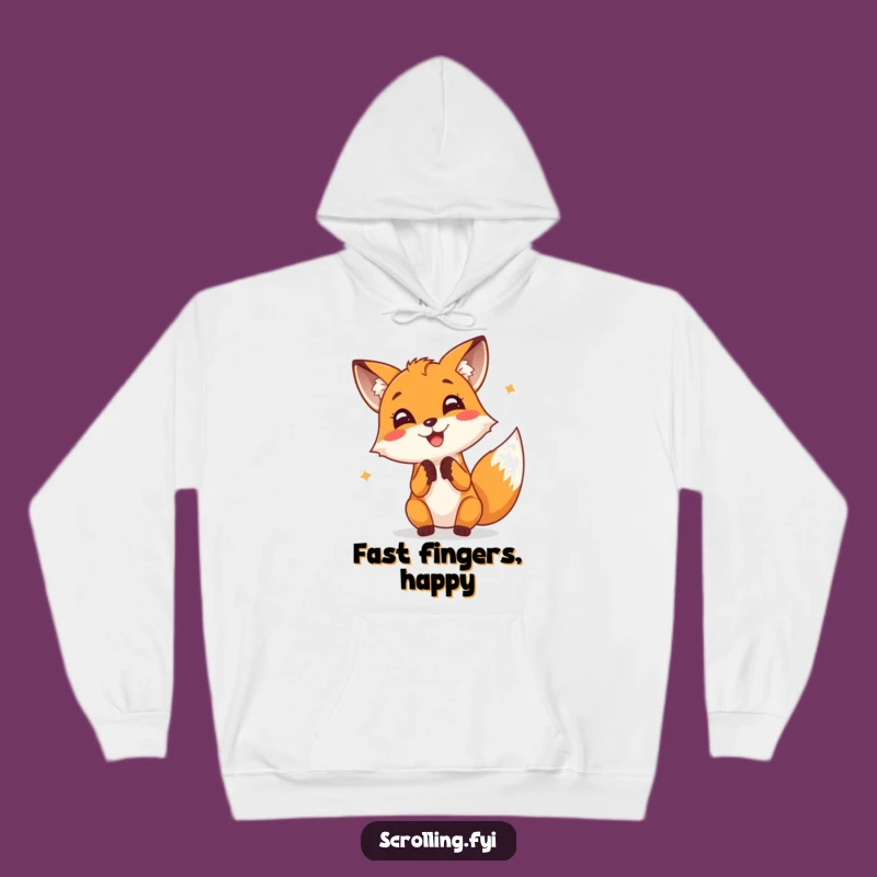 Funny Fox Typing Hoodie: Cozy Comfort with a Cheerful Tapping Fox