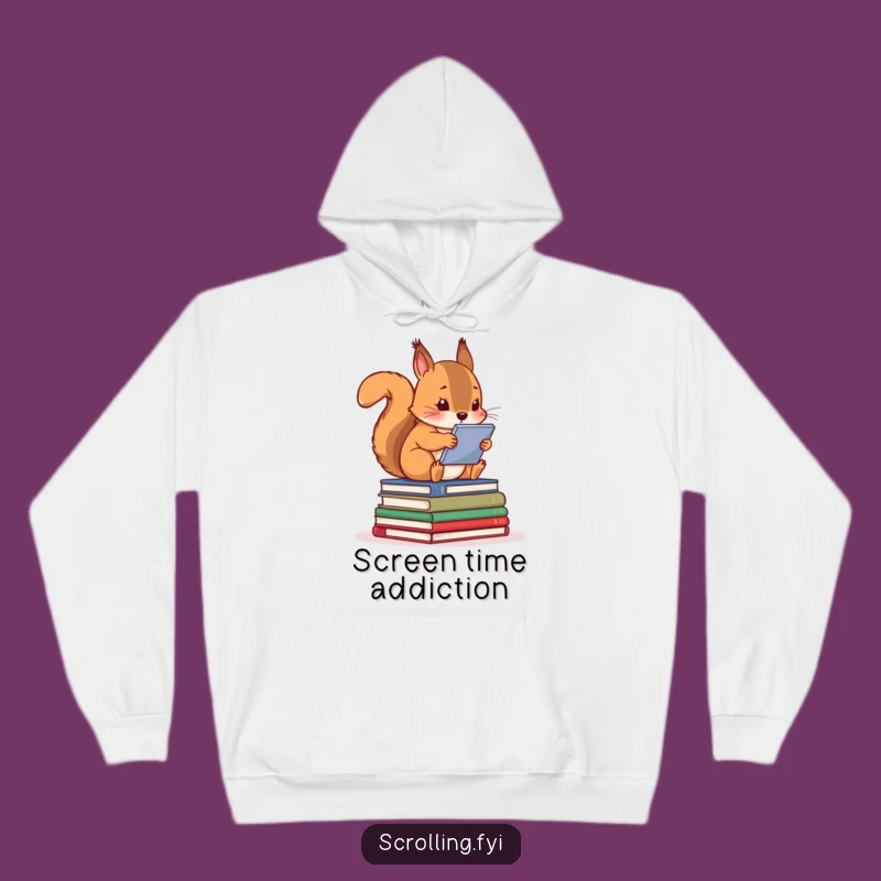 Funny Squirrel Screen Lover Hoodie: Cozy Tech-Obsessed Bookworm Apparel, Great Gift