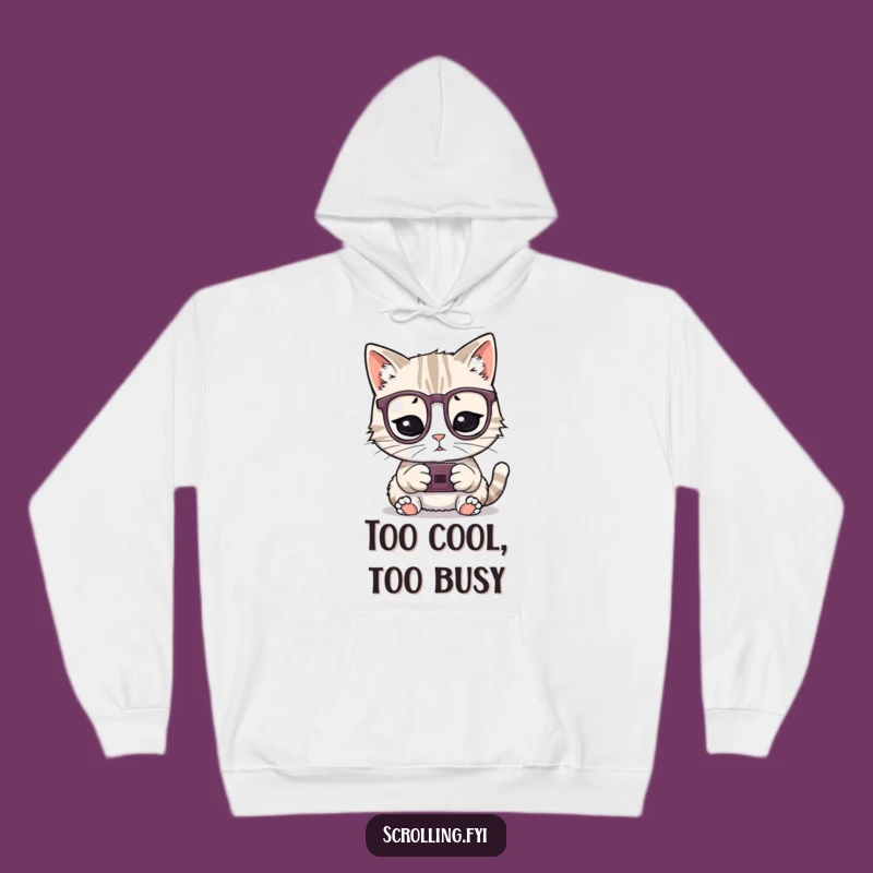 Cozy Funny Cat Hoodie: Warm & Hilarious Gadget-Loving Feline Gift