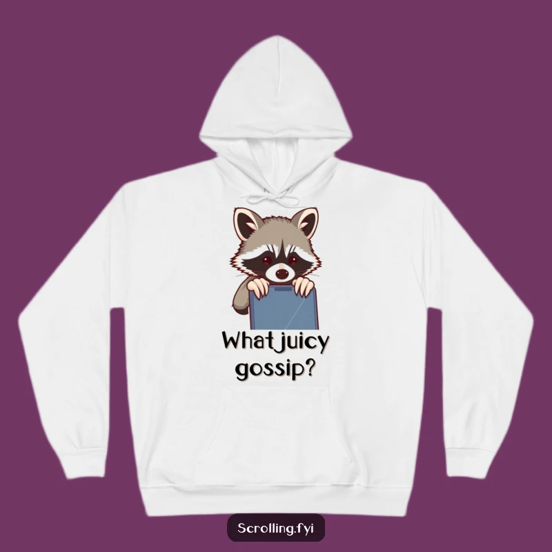 Funny Mischievous Raccoon Hoodie: Cozy Phone Surveillance Wear, Ultimate Funny Gift