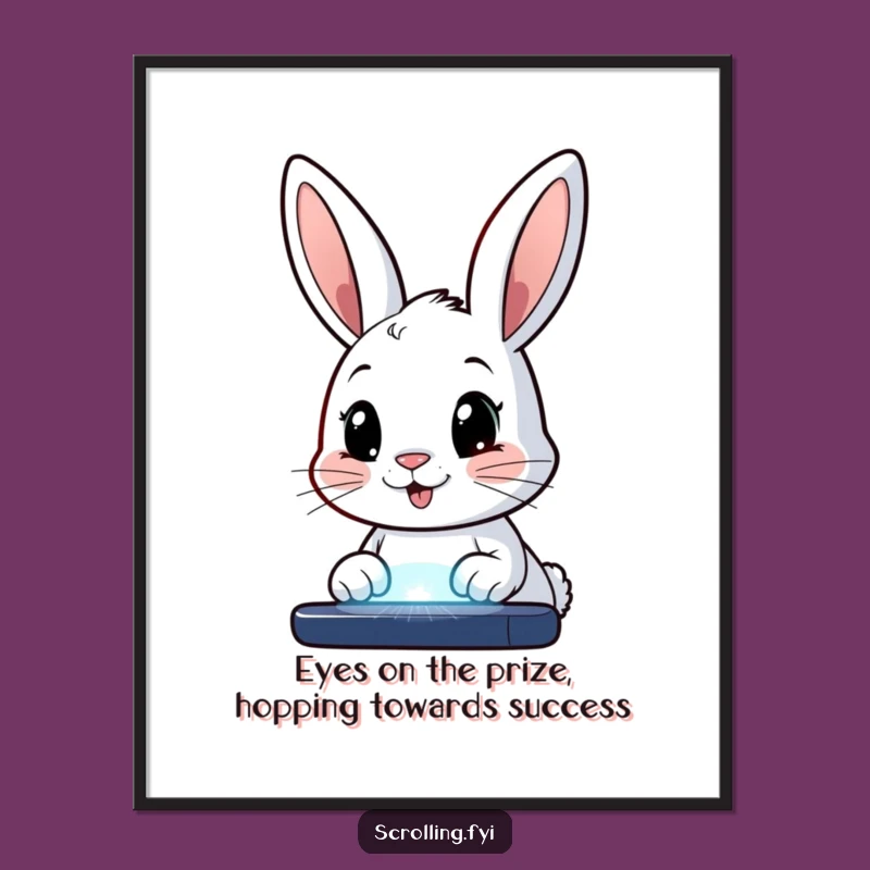 Amusing Free Printable Wall Art: Bunny's Screen Obsession, Quirky DIY Downloadable Decor!
