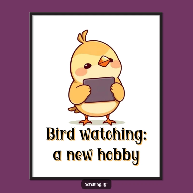 Funny Free Printable Wall Art: Bird Watching Device, Quirky Downloadable Decor