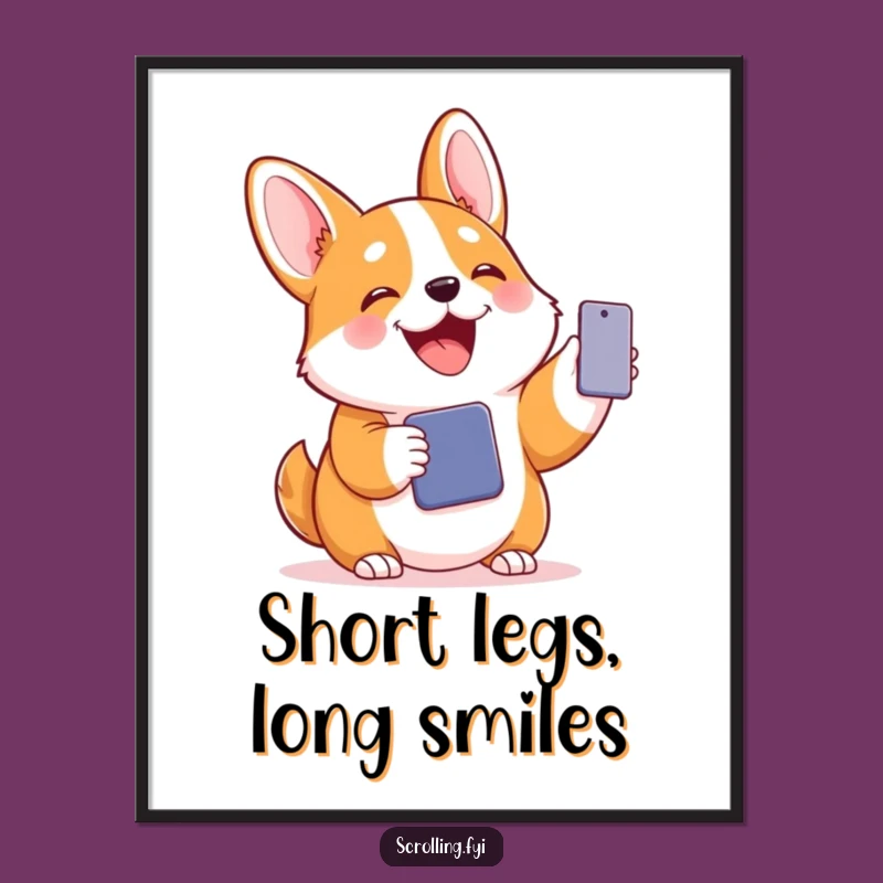 Free Printable Corgi Phone Art: Funny Downloadable Decor for Happy Homes