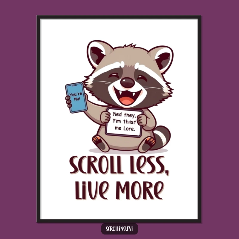 Funny Free Printable Wall Art: Raccoon Meme Lover