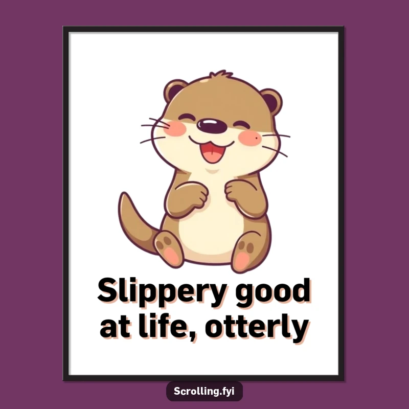 Funny Free Printable Wall Art: Otter Tapping Screen, Downloadable Art!