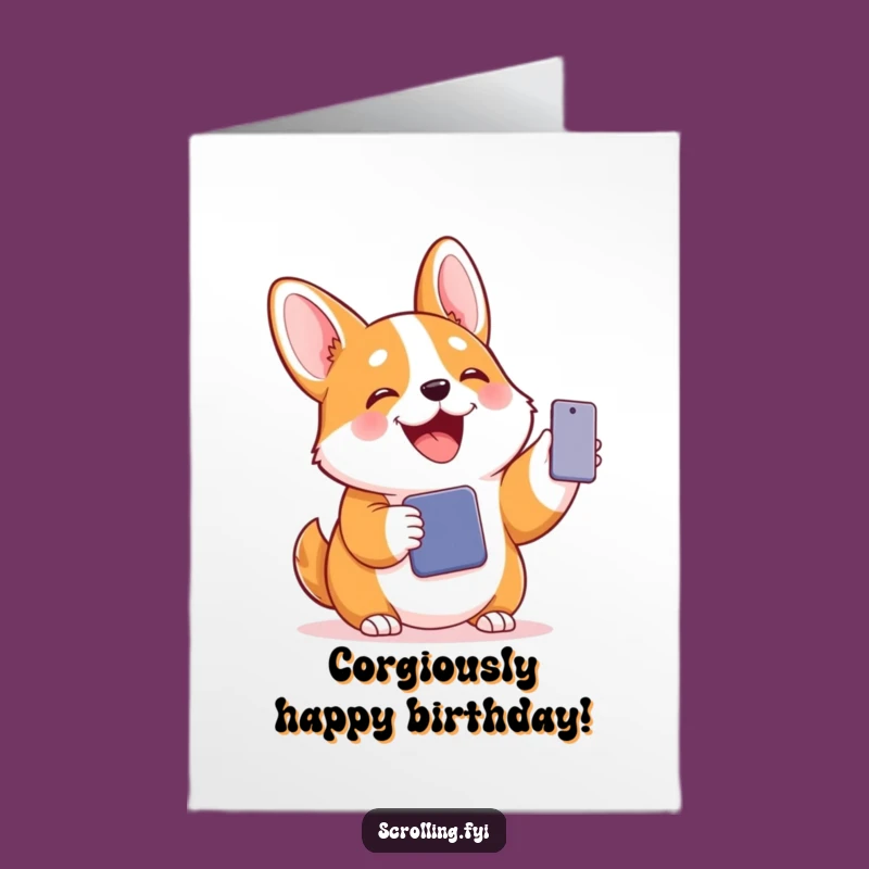 Free Printable Corgi Birthday Card: Funny Downloadable Gift for Dog Lovers