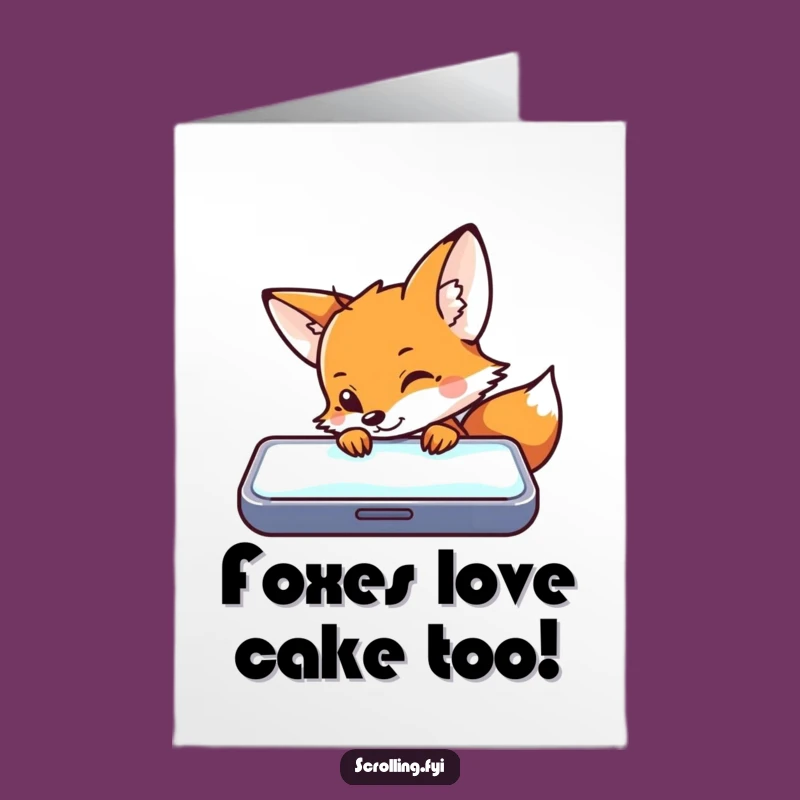 Funny Free Printable Birthday Card: Curious Fox Tech Fanatic Downloadable Gift