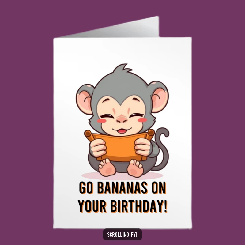 Free Printable Birthday Card: Monkey Scrolling Fun for a Wildly Hilarious Celebration