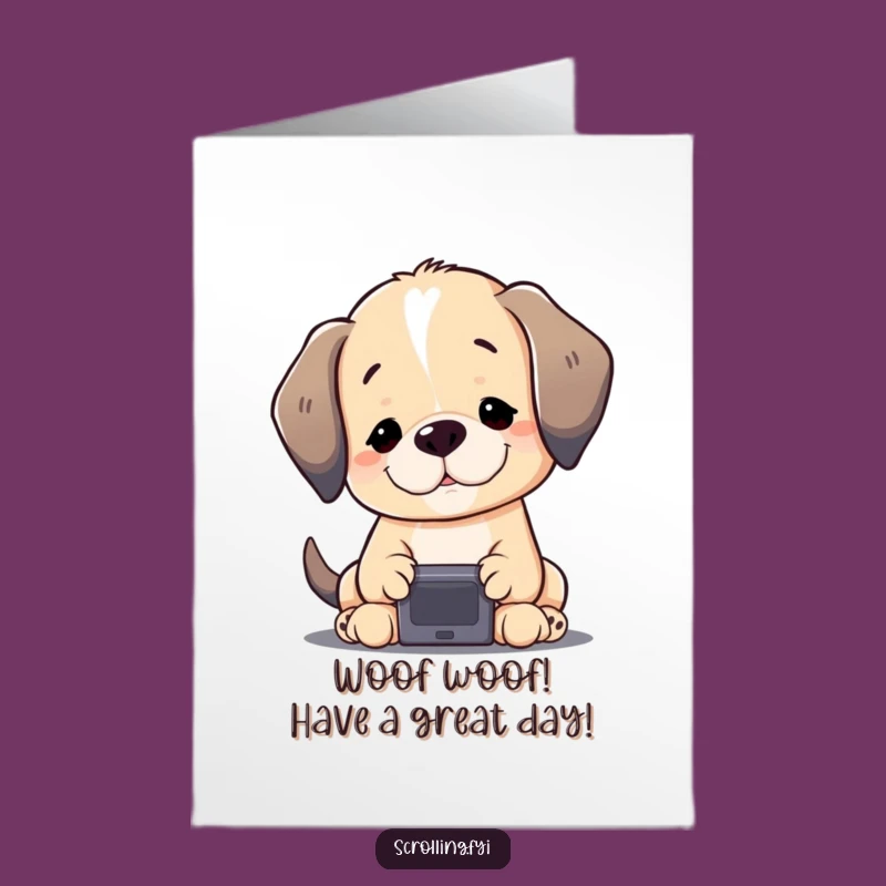 Free Printable Birthday Card: Puppy's Screen Time for a Happy Birthday!