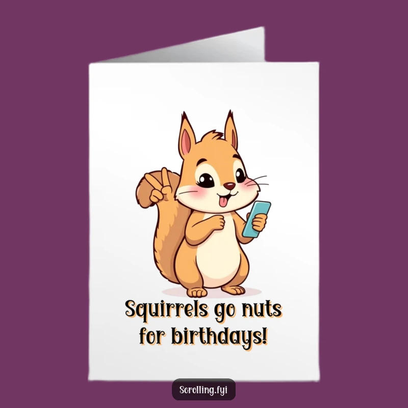 Free Printable Silly Squirrel Birthday Card: Fun DIY Downloadable for Groovy Celebrations