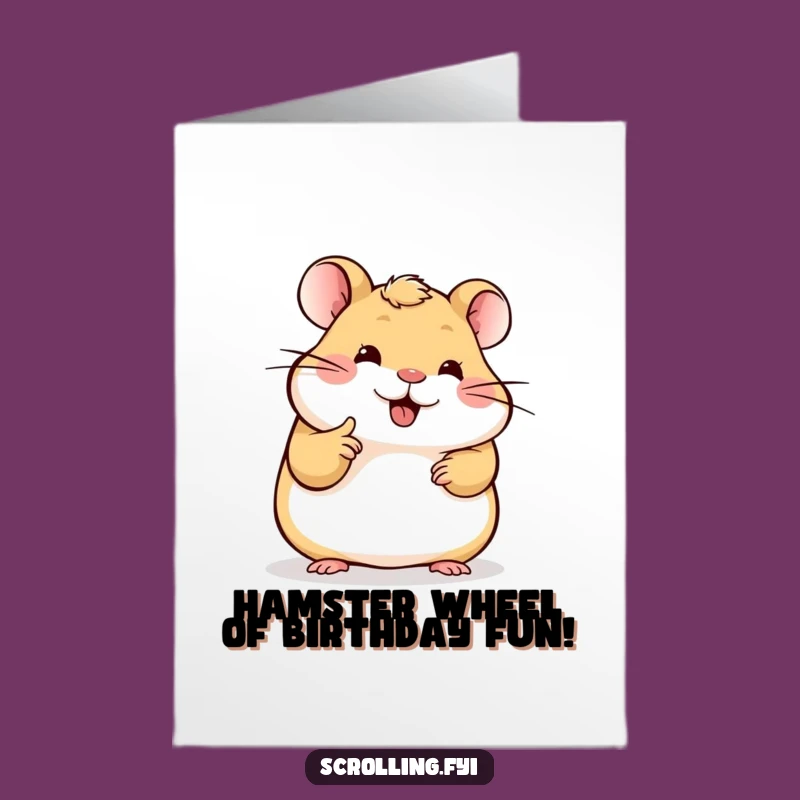 Free Printable Birthday Card: Funny Hamster Scrolls, Tech Humor, Downloadable Gift