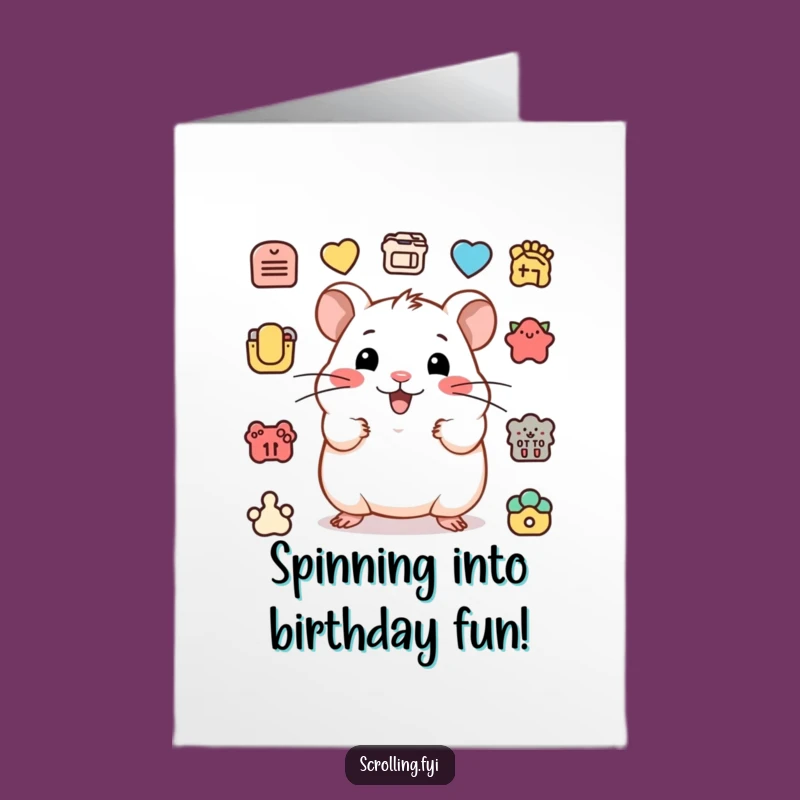 Free Printable Hamster Birthday Card: Funny Downloadable Gift for Busy Bees