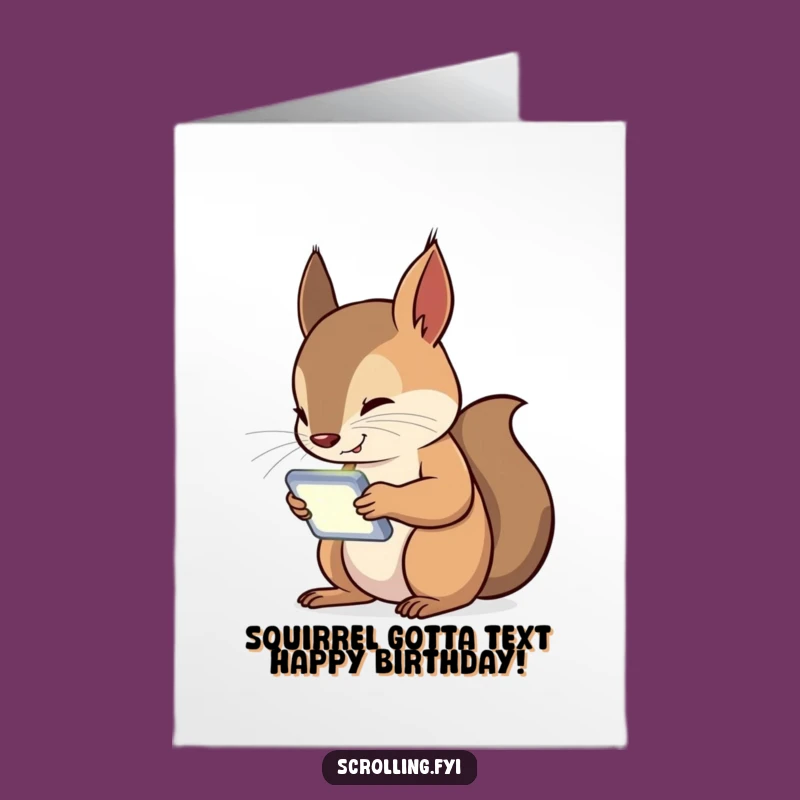 Free Printable Birthday Card: Funny Squirrel Gaming Card, Downloadable & Print at Home Gift