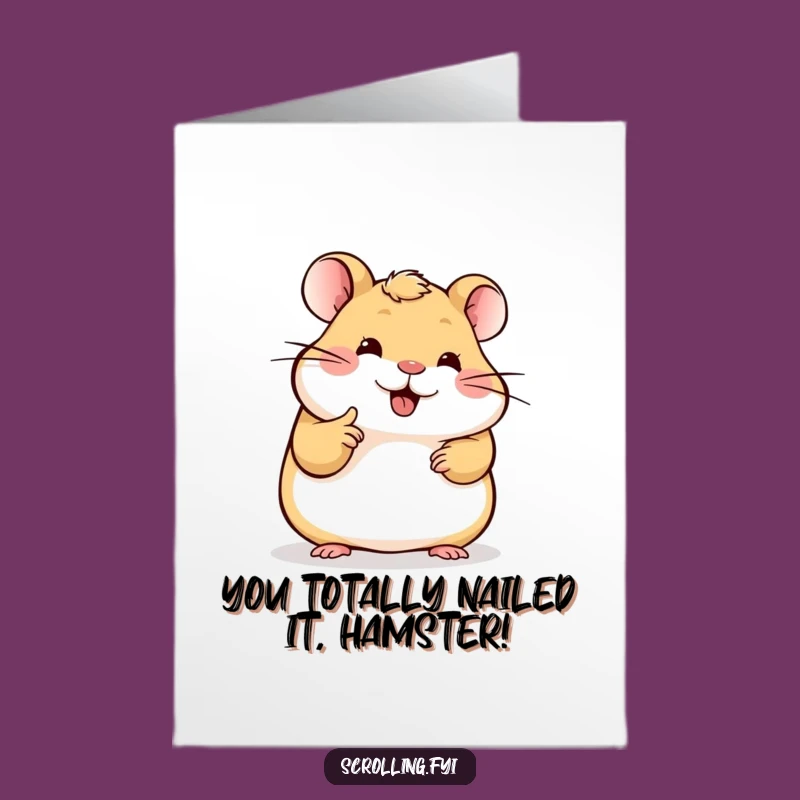 Free Printable Congrats Card: Funny Hamster Tech Fan, Downloadable, Print at Home