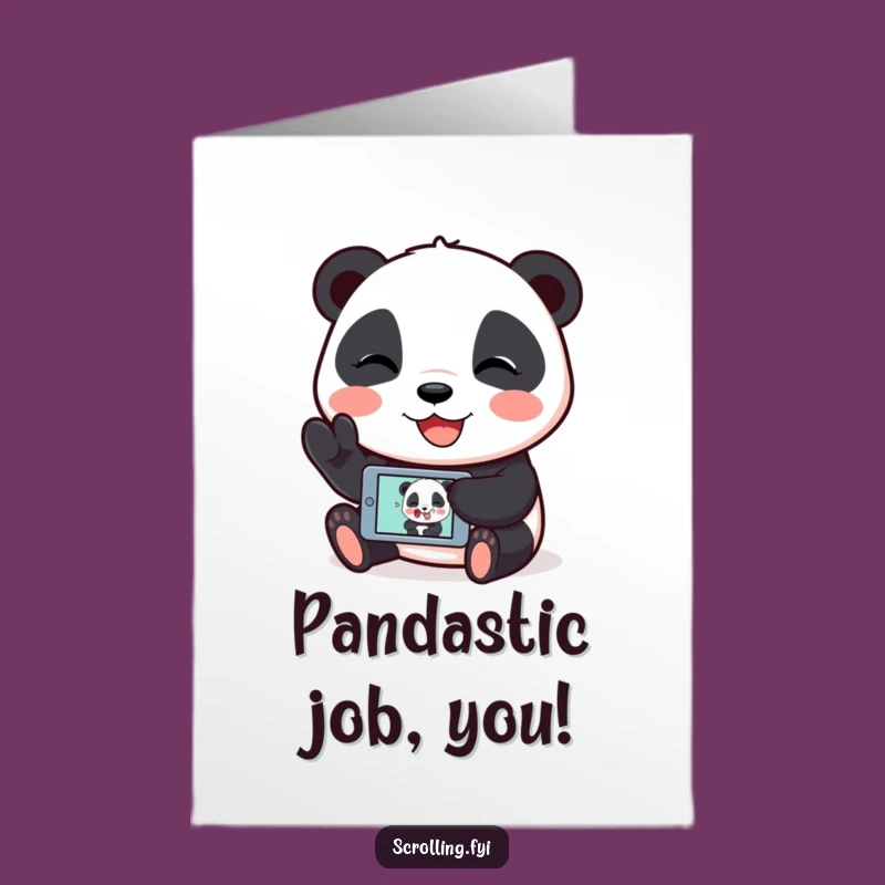 Free Printable Congrats Card: Panda's Funny Meme, DIY Celebration Gift
