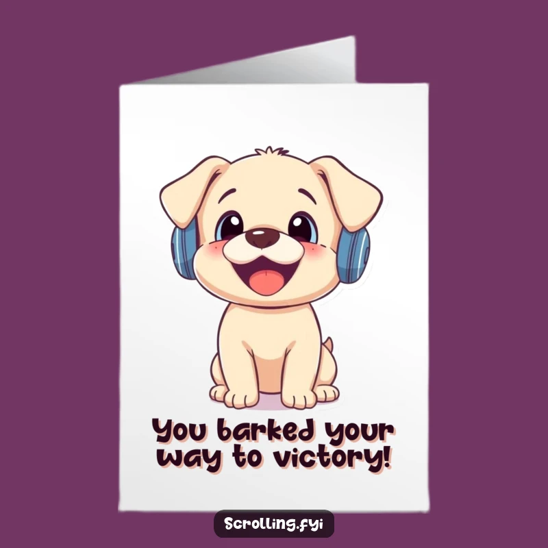 Free Printable Congrats Card: Puppy Reacts to Amazing News Downloadable
