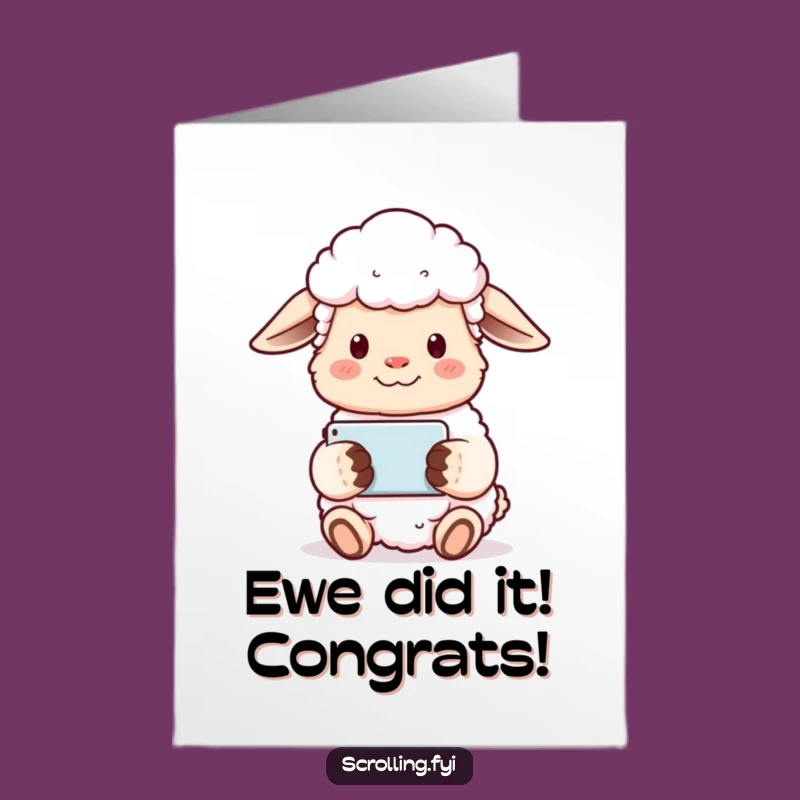 Free Printable Congrats Card: Sheep Cheers Success, Funny Downloadable Gift