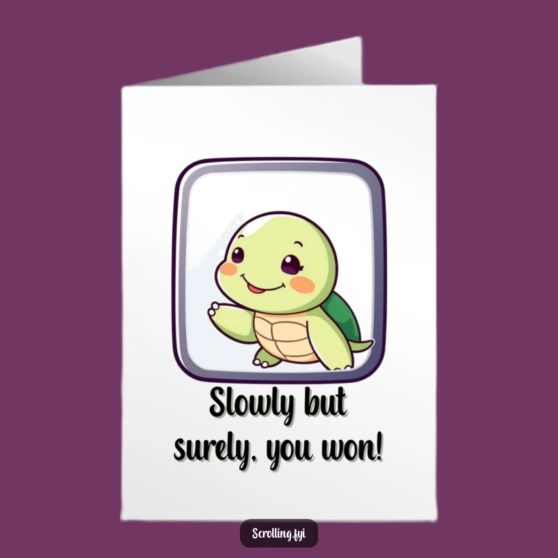 Free Printable Congrats Card: Turtle's Slow Swipe Success, Funny Downloadable Gift