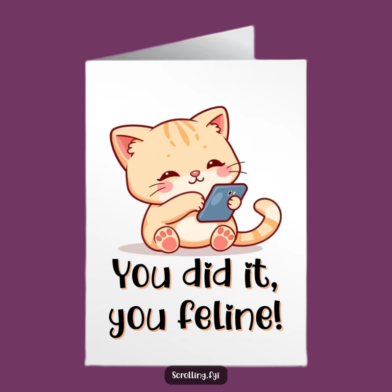 Free Printable Congratulations Card: Cat's Viral Moment, Awesome DIY Downloadable Gift!