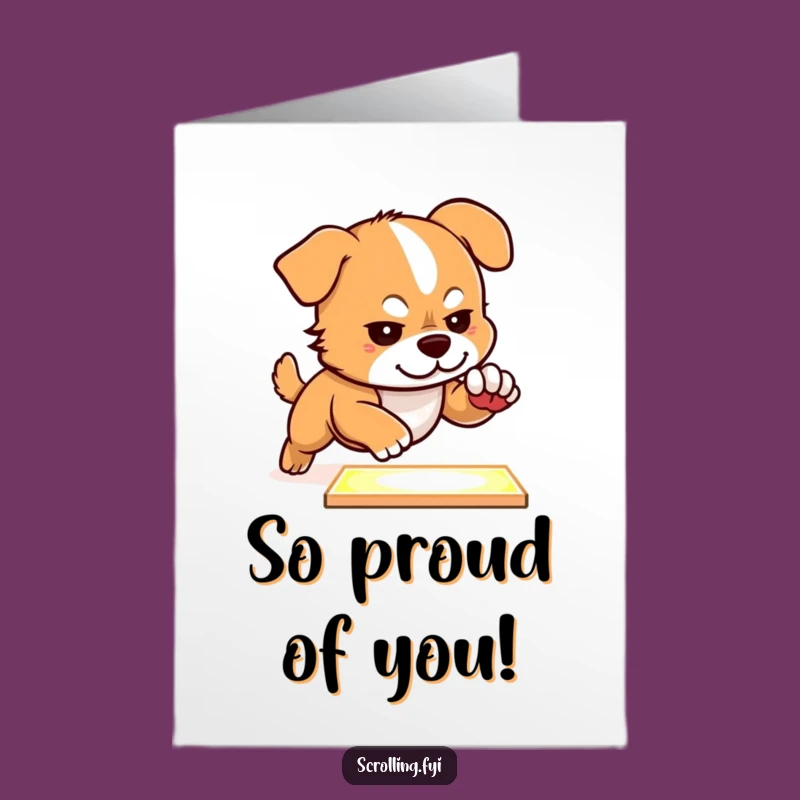 Free Printable Dog Congratulations Card: Funny Downloadable for Digital Success
