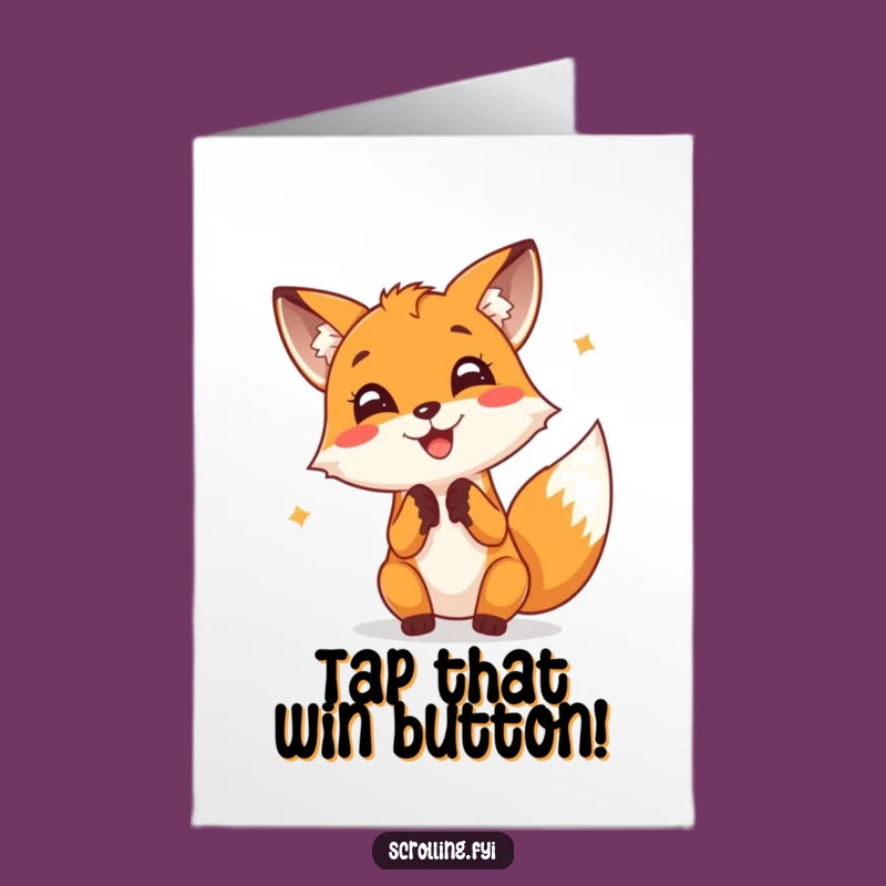 Free Printable Fox Congrats Card: Funny Tapping Screen for Enthusiastic Cheers