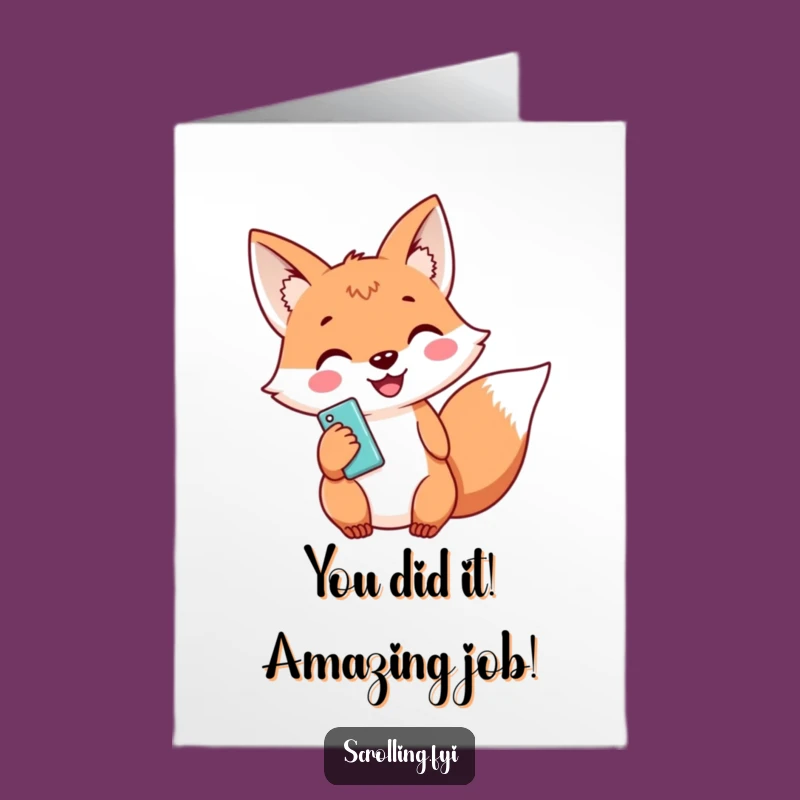 Free Printable Fox Congratulations Card: Funny Downloadable for Any Achievement