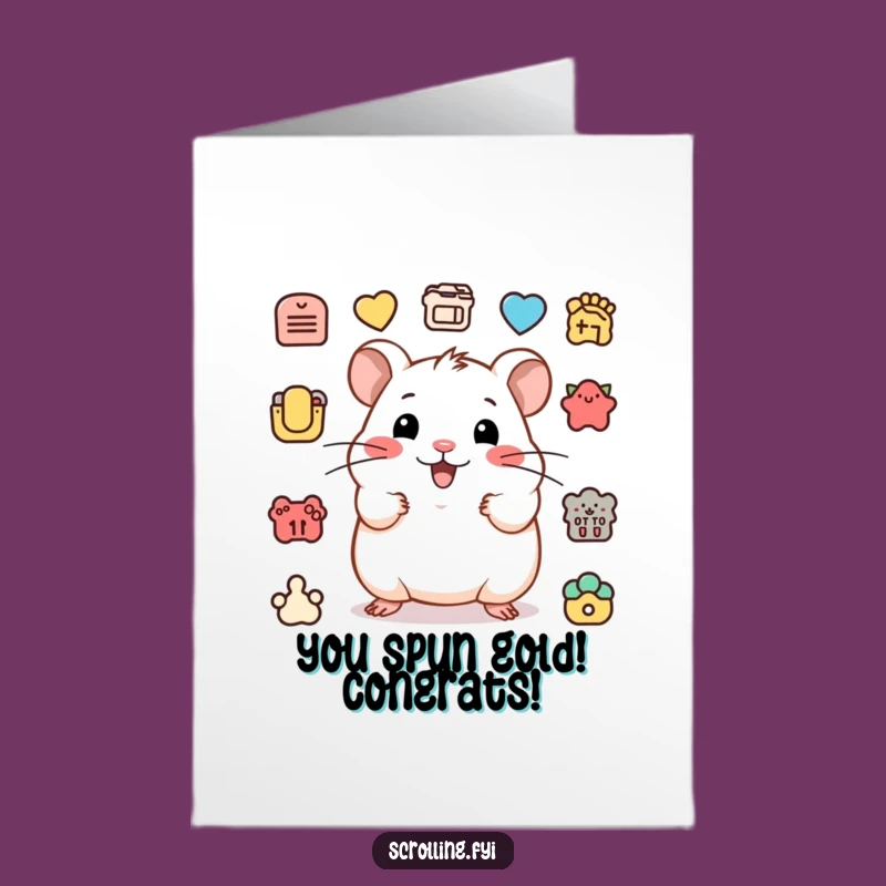 Free Printable Hamster Congrats Card: Funny Downloadable for Quick Successes