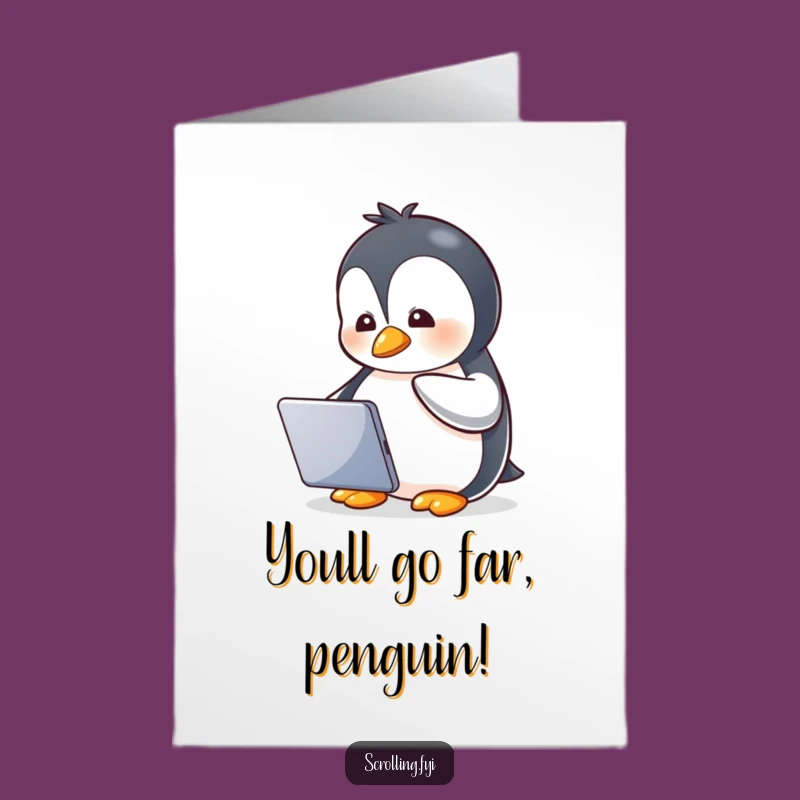 Free Printable Penguin Congrats Card: Funny Downloadable for Icy Achievements