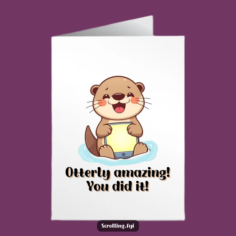 Free Printable Otter Congratulations Card: Funny Downloadable for Big Wins