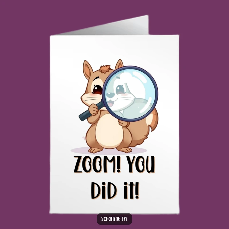 Free Printable Congrats Card: Squirrel Uncovers Success - Downloadable Art