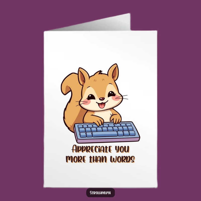 Free Printable Thank You Card: Squirrel's Message of Gratitude, Funny Downloadable Gift