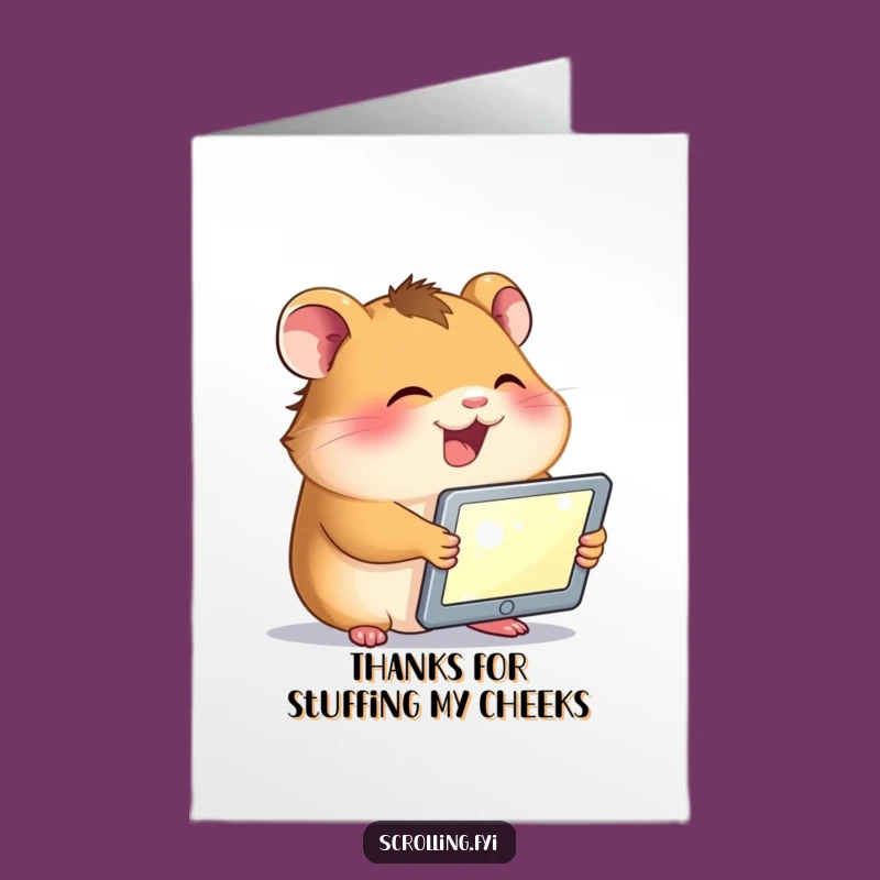 Free Printable Hamster Thank You Card: Funny Giggles Downloadable Gift