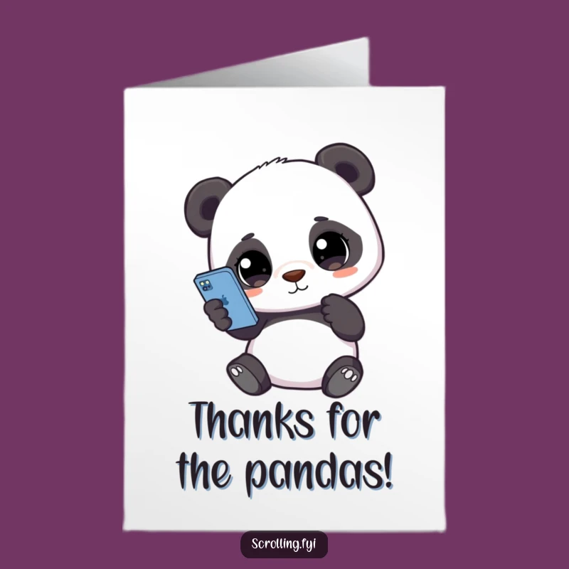 Free Printable Thank You Card: Panda's Digital Thanks - Downloadable Gratitude