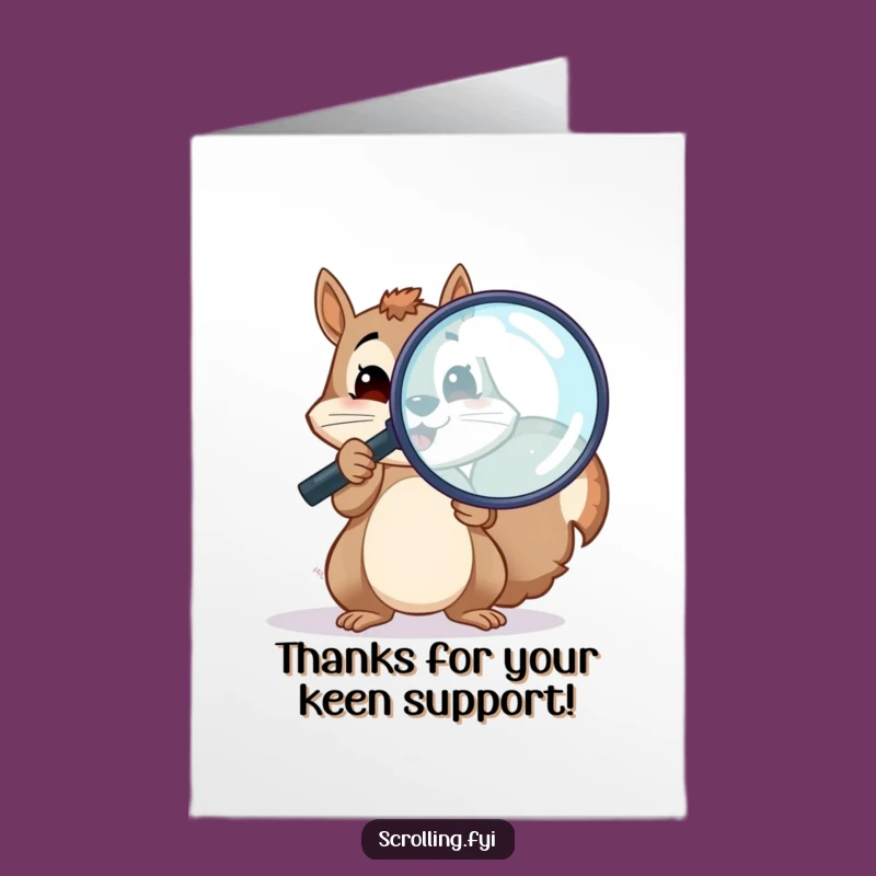 Free Printable Thank You Card: Squirrel Investigates Gratitude - Downloadable