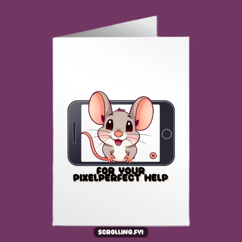 Free Printable Thank You Mouse Card - Playful Zooming Downloadable Gift