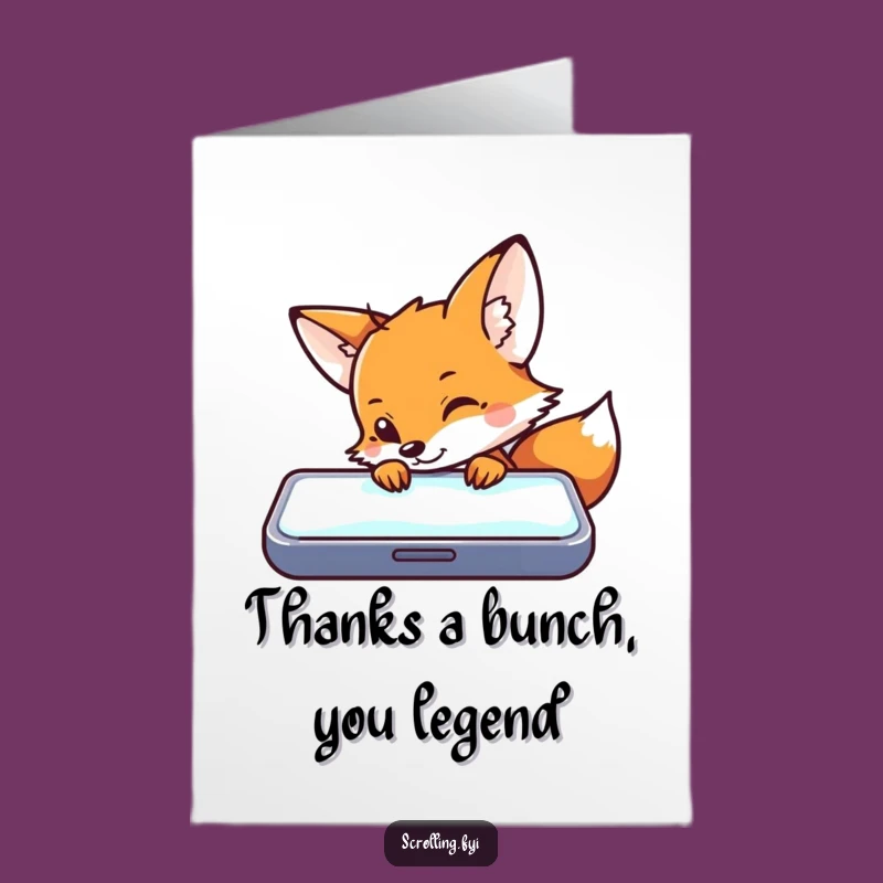 Funny Free Printable Thank You Card: Fox Cheers for Your Kindness Downloadable