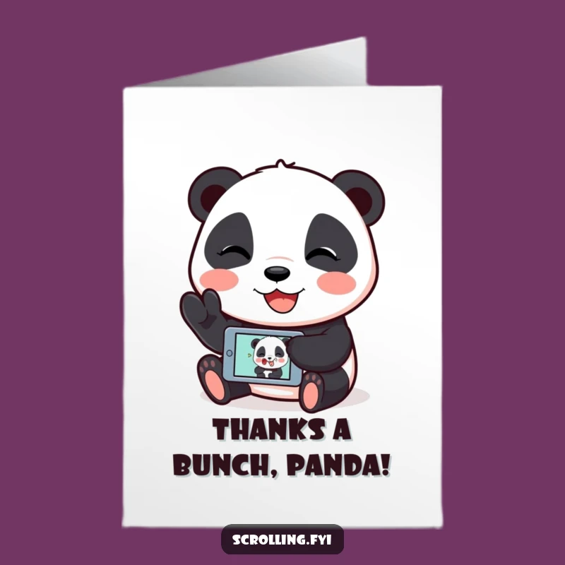 Free Printable Thank You Card: Panda's Funny Meme, DIY Gratitude Gift