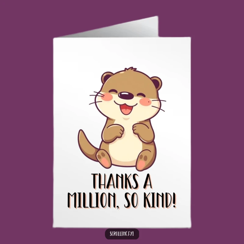 Free Printable Thank You Card: Otter Tapping Screen, Funny Downloadable Gift!