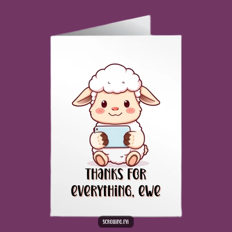 Free Printable Thank You Card: Sheep Grateful, Funny Downloadable Gift