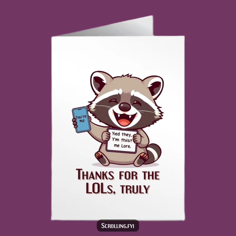 Free Printable Thank You Card: Raccoon Meme Sender