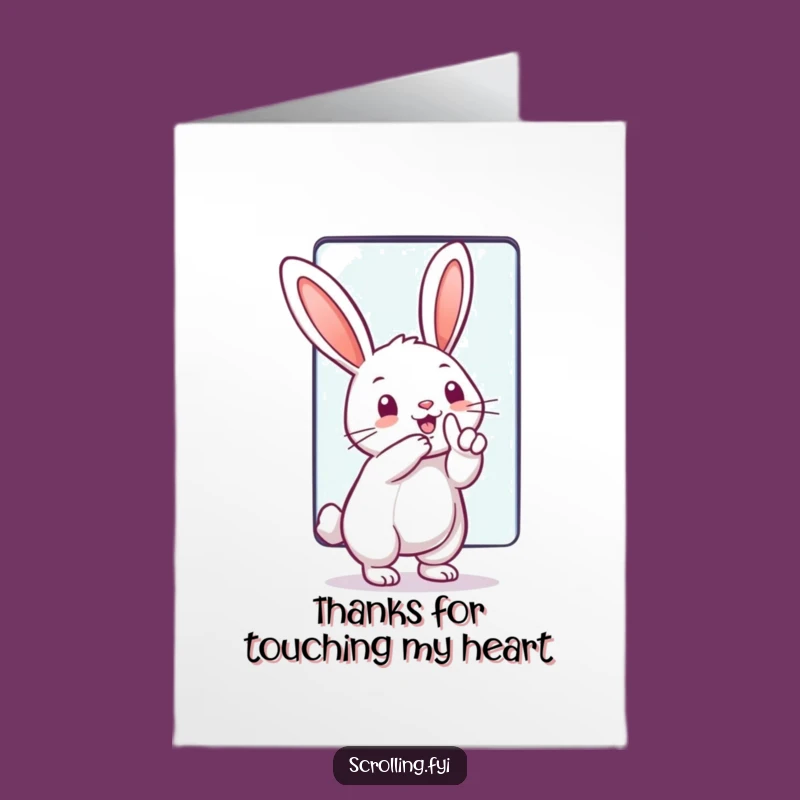 Free Printable Thank You Card: Amusing Rabbit Tech Swipe, Perfect DIY Humorous Downloadable Gift
