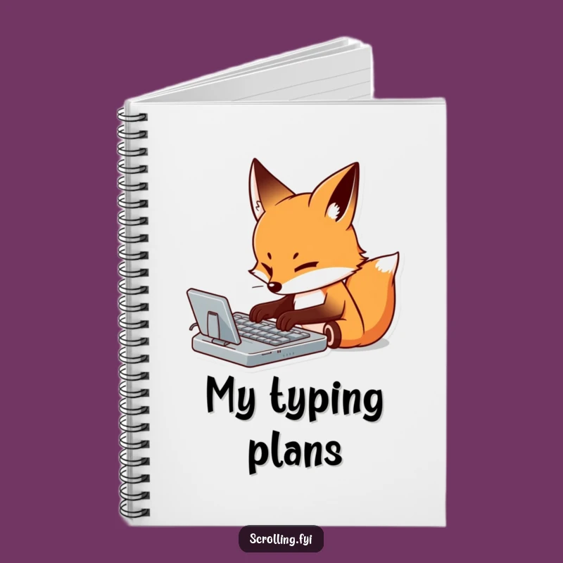 Funny Fox Typing Notebook: Jot Down Ideas with Focus, Perfect Gift