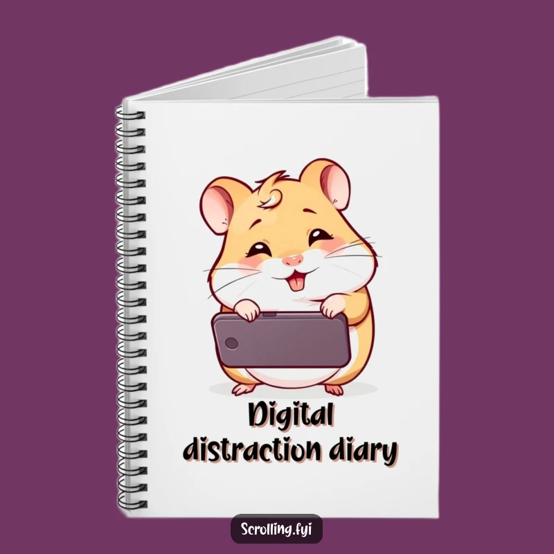 Funny Giggling Hamster Notebook, Hilarious Phone Meme Journal, Great Funny Notebook Gift