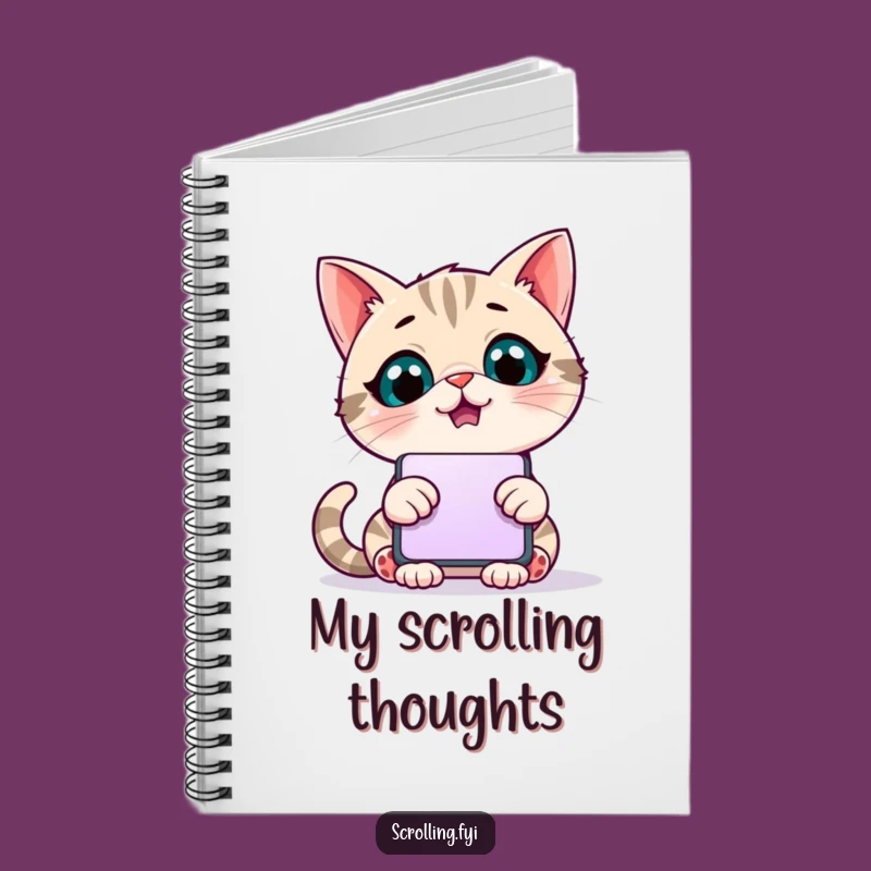 Funny Scrolling Cat Notebook: Jot Down Ideas While You Scroll